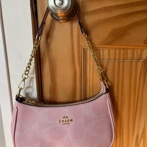 Coach Blush Pink Shoulder Bag with Gold Chain